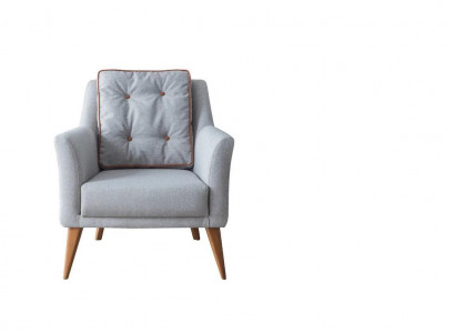 Hellblauer Wohnzimmer Einsitzer Designer Polstersessel Relax Sessel Möbel